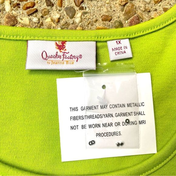 Quaker Factory Jeanne Bice NWT Sequin Palm Tree Top Size 1X - Picture 2 of 8